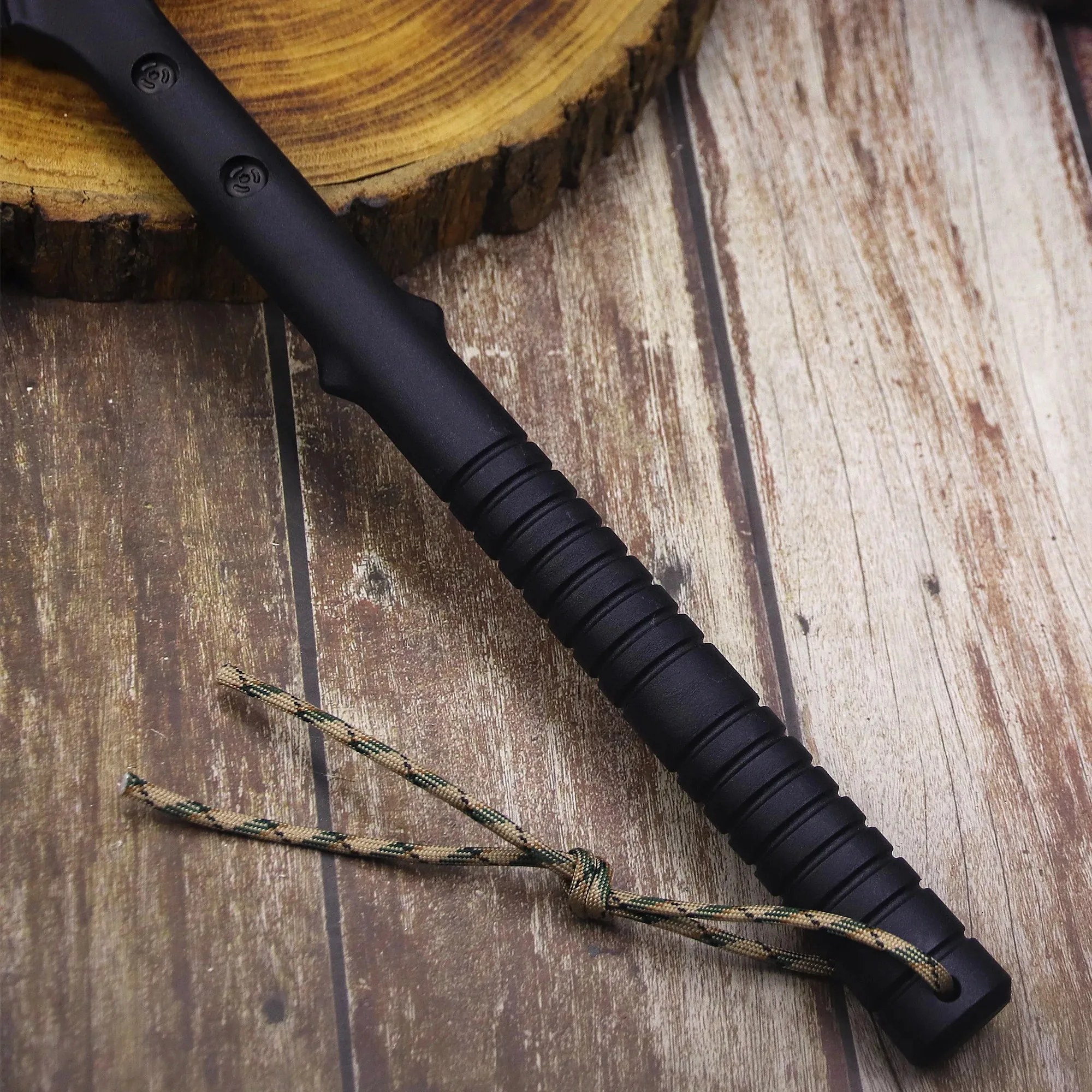 ABS Handle Black 440C Outdoor Tactical Axe, Jungle Logging Axe, Outdoor Camping Self-defense Rescue axe