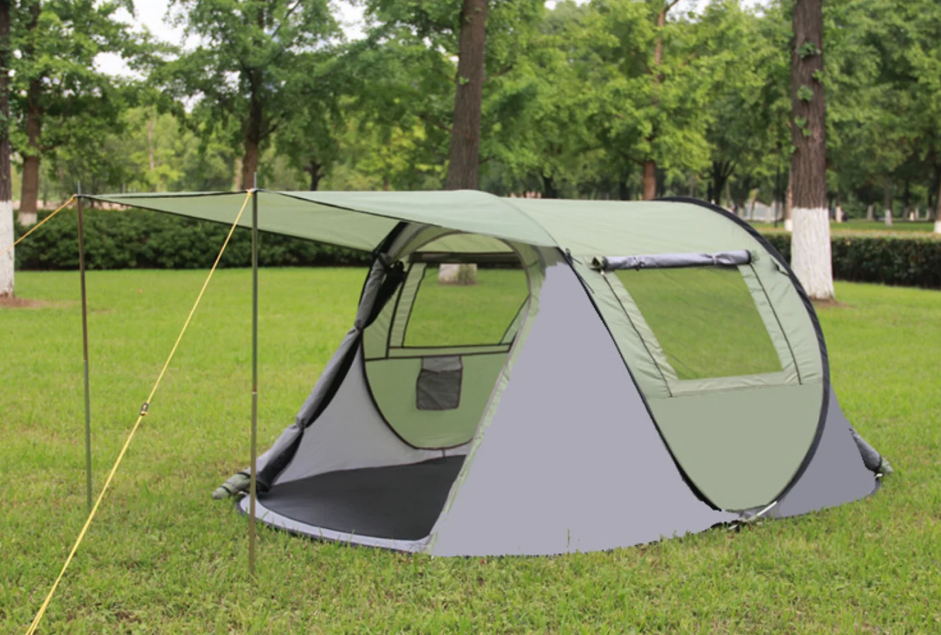 Large Waterproof Automatic Setup 2 Doors Instant Family Tents Boat Shape Camping Tent Easy Pop Up Tent