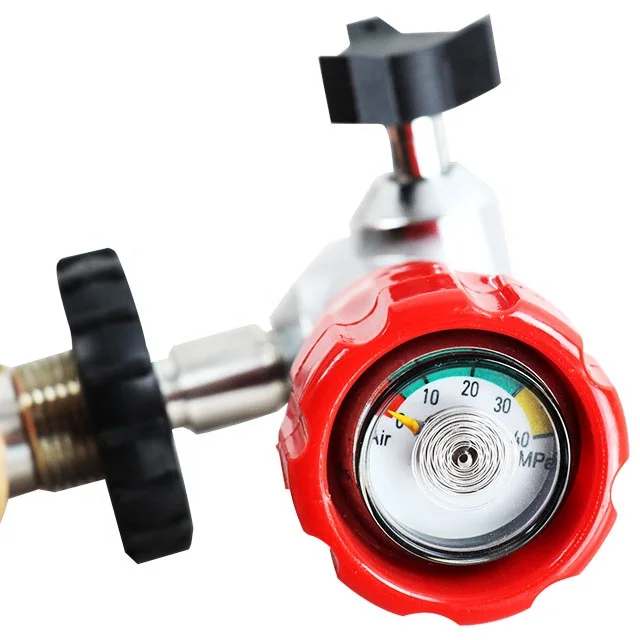 Valve Red Gauge 4500 PSI for Compressed Air High Pressure Carbon Fiber Tank for PCP Air Gun Hunting or Breathing