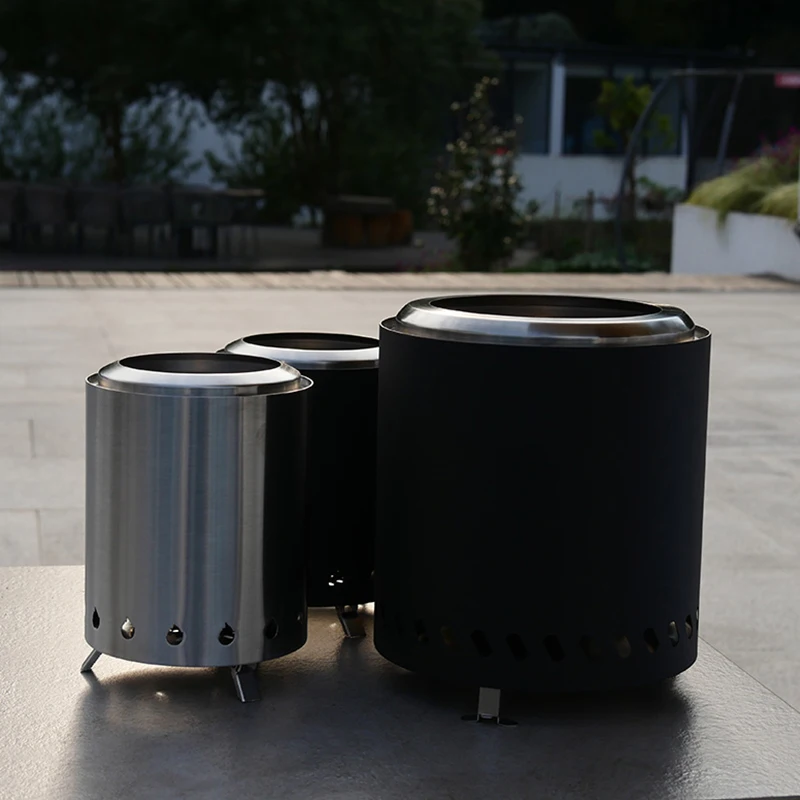 Large Outdoor Stainless Steel Fire Pit Portable Wood Burning Smokeless Fire Pit