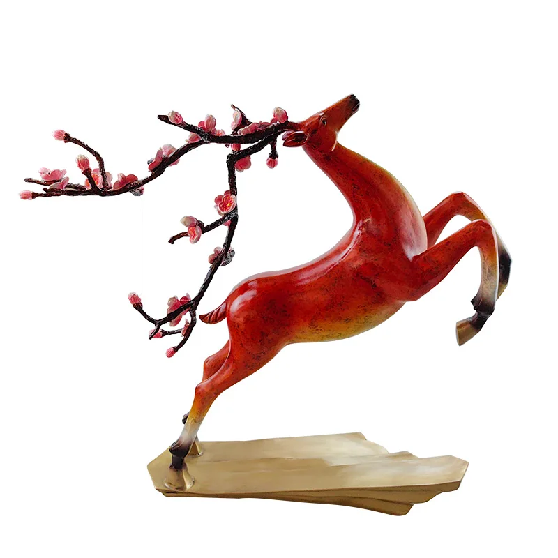 Manufacture brass sika deer Christmas modern home decor handicraft metal ornaments art table top decoration