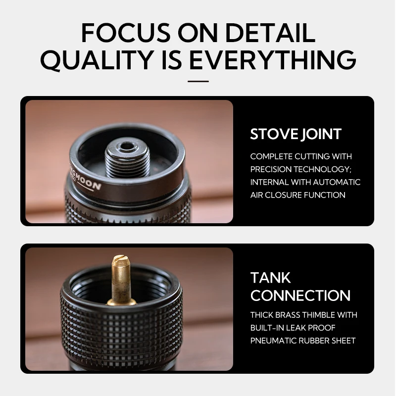 Campingmoon black camping gears 3 in 1 set  gas can refill adapter  butane propane canister saver  cartrige set durable gas can