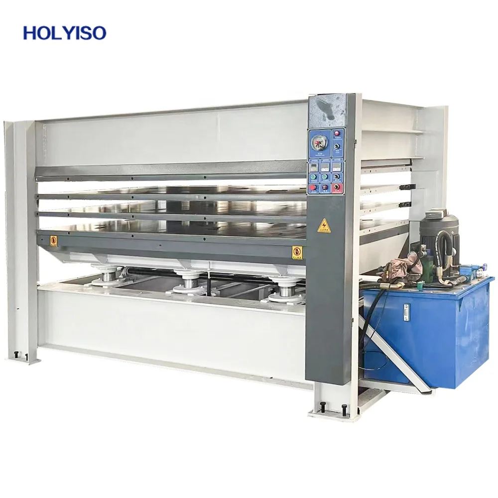 HOLYISO 120tons 3 layers mould door skin veneer laminate melamine formica hot press machine  hydraulic hot presses for plywood