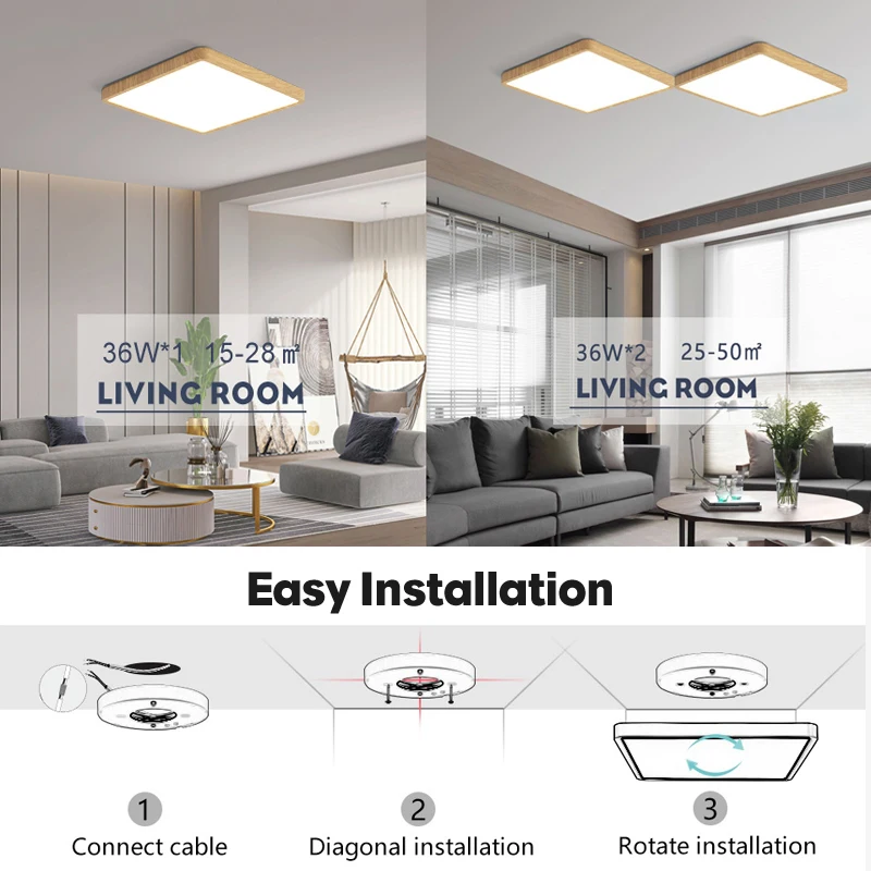simple ceiling light living room TUYA wifi app 24w 36w 23cm 30cm smart led ceiling lamp with remote control for bar