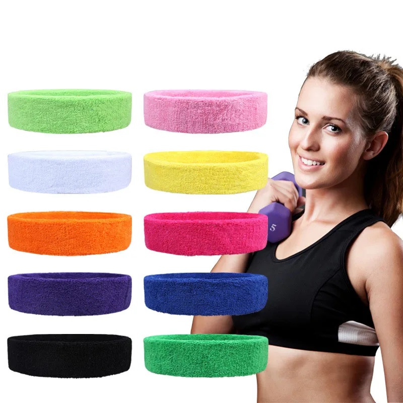 
Wholesale Custom Logo Sports Headband Fashion Universal Running Cotton Sweatband 