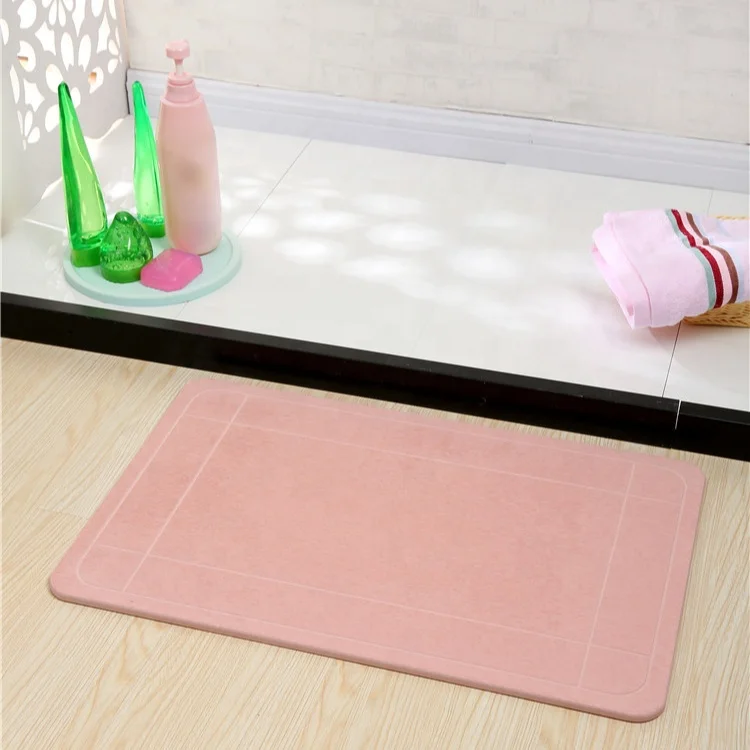 new trend fast drying eco-friendly anti-slip anti-bacterial mildew-proof water absorbent easy to clean diatomite bath mat