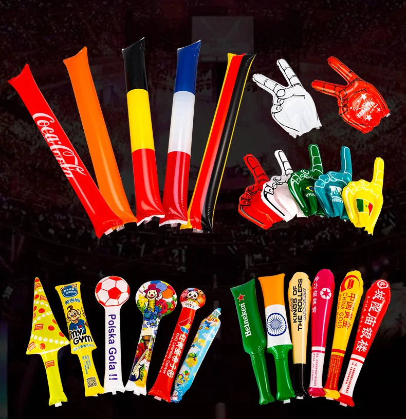 Wholesale Custom Logo 60*10cm Pe Colorful Inflatable Cheering Stick for Football Party