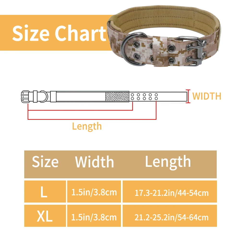 Belt Crown Wholesale Tactical Nylon Pet Collar Adjustable Training Dog Collar para perro