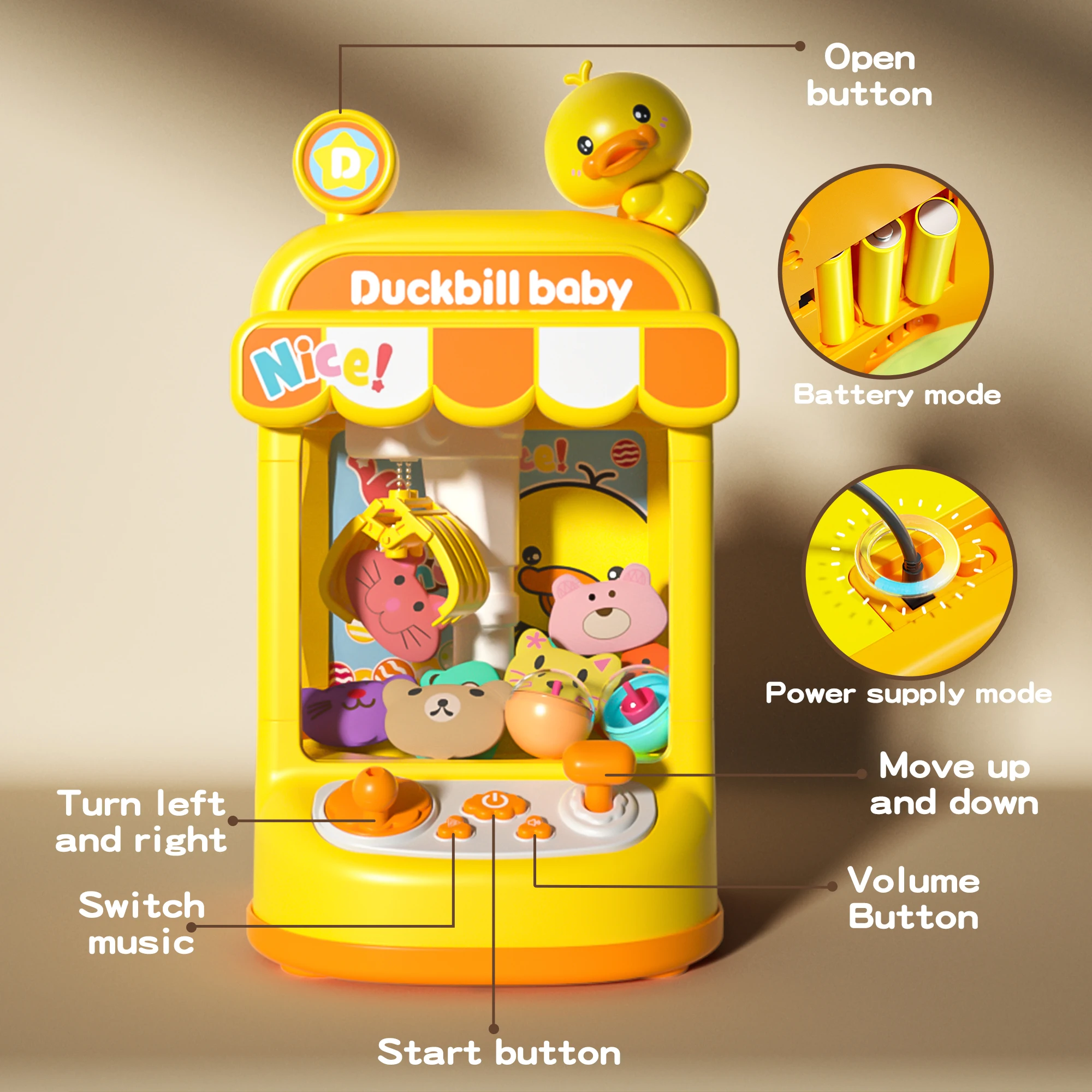 XST Mini Claw Machines for Adults Kids B/O Candy Story Vending Prize Machine Crane Game Machine Toys