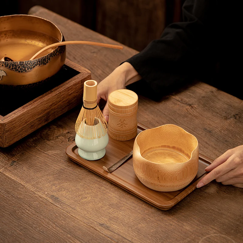 Bamboo Bowl Handmade Smooth Polished Matcha Bowl For Matcha Whisk Tea Sets