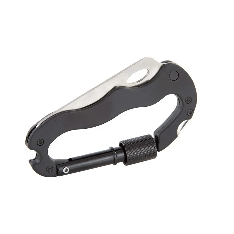 Outdoor Multi Tool carabiner knife custom stainless steel carabiner with screwdriver