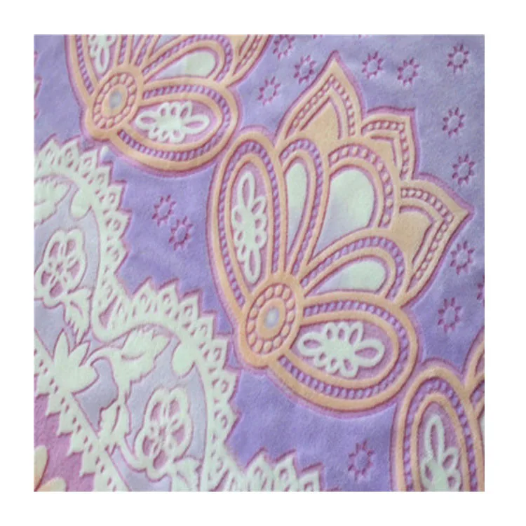 
Factory Sales 100%Polyester Floral Pattern Burnout Super Soft Fabric for Curtain 