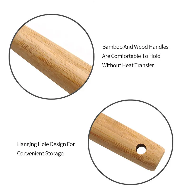 Kitchen accessories heat resistant silicone utensil slotted frying spoon for Cooking