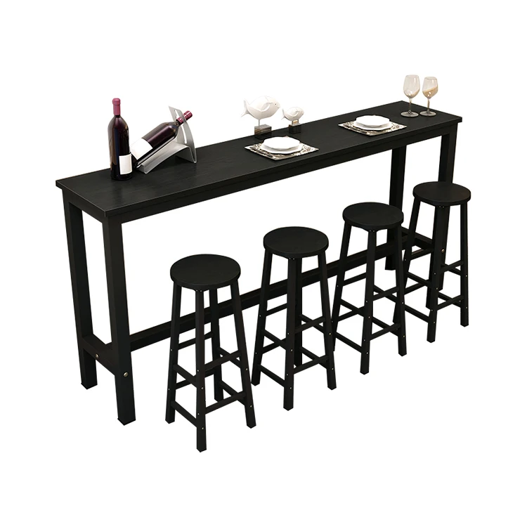 
Wholesale Nordic Bar Table Commercial Furniture Simple Modern Cafe Table Set Narrow Long High Bar Counter 