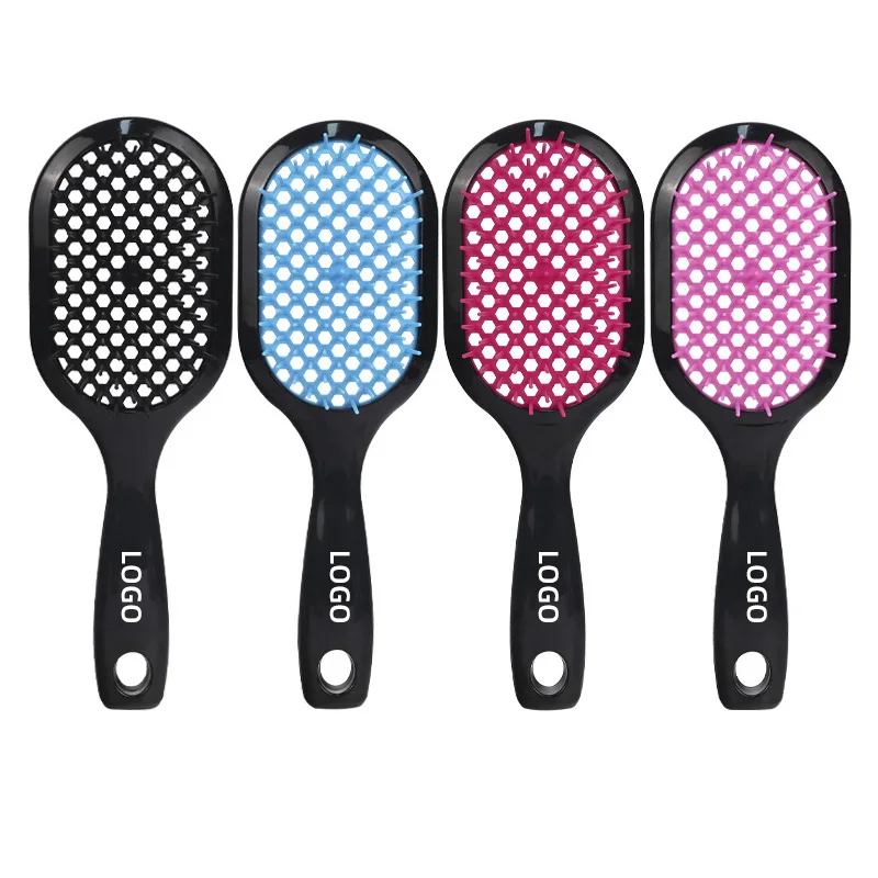 Wholesale Hollow Comb Mesh Massage portable Hairdressing Grid Plastic Flexible Hair Brush Professional Hair Styling Tools