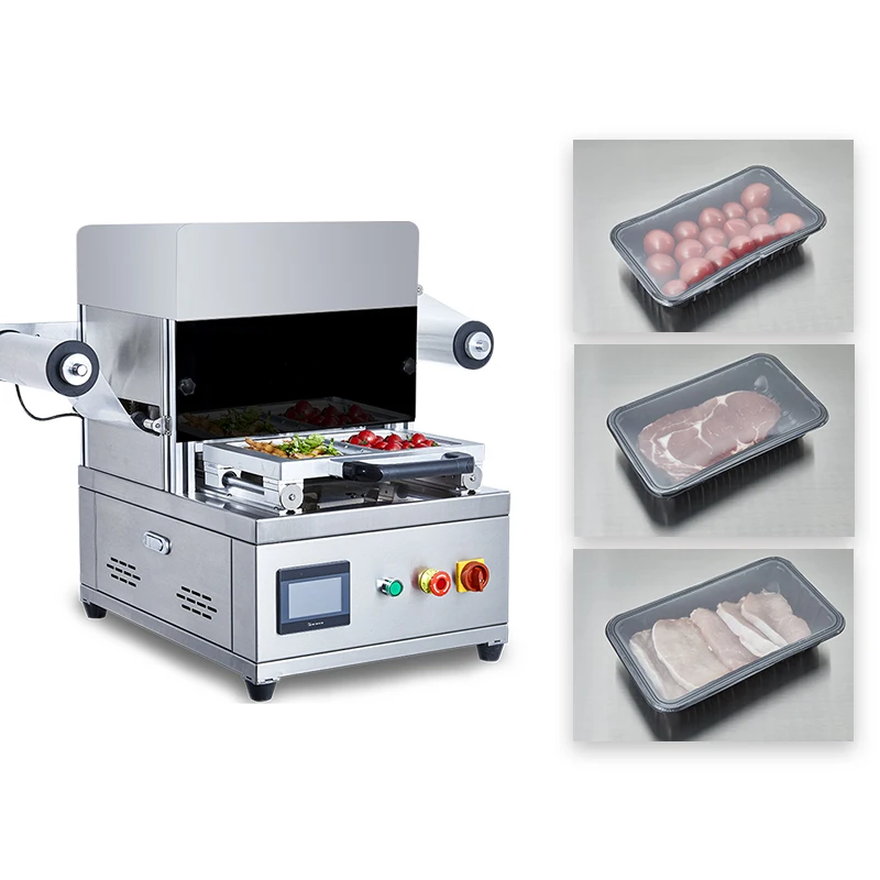 Fresh Food Meat Fish Fruit Gas Flushing Purging Type Map Vaccum Tray Sealer