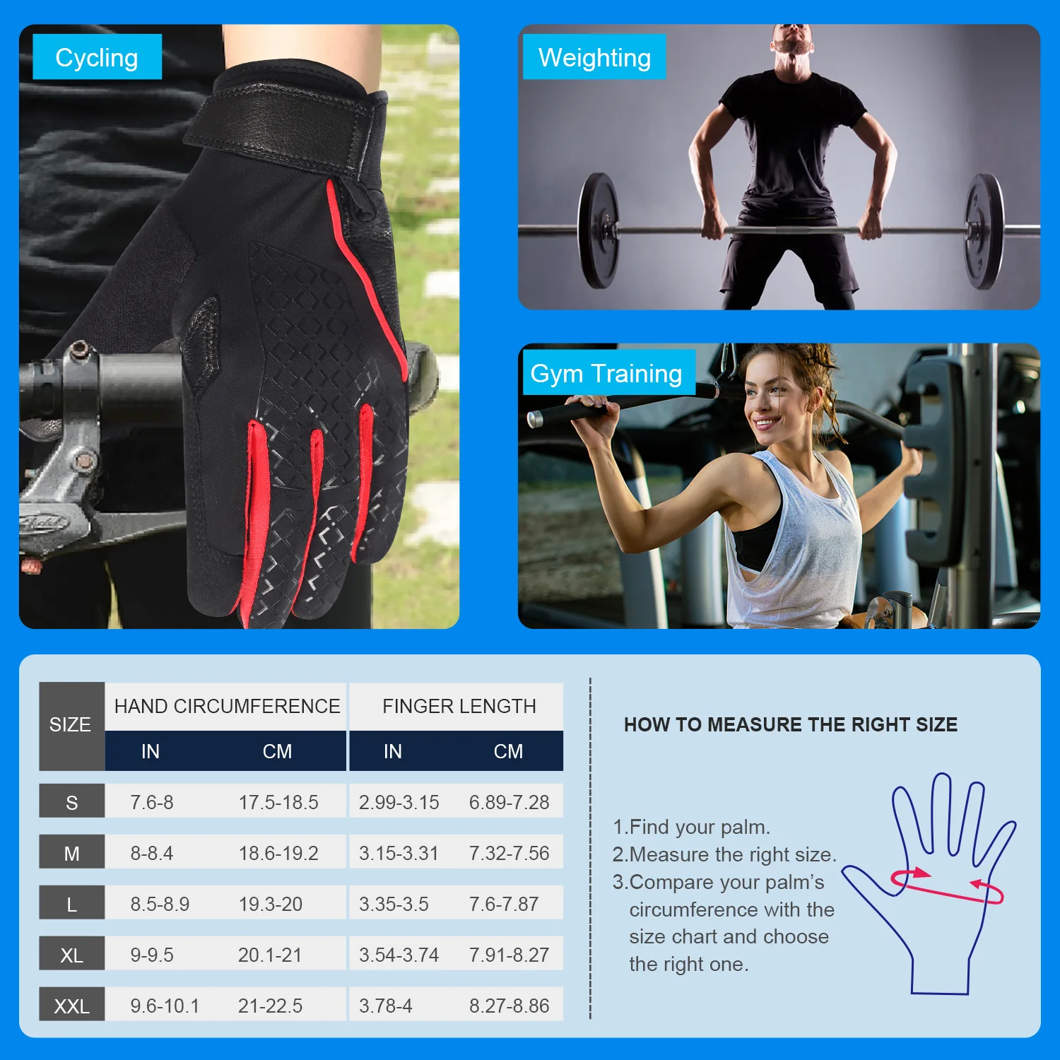 Summer Road Car Mountain Bike Riding Gloves Full Finger Bicycle Gloves