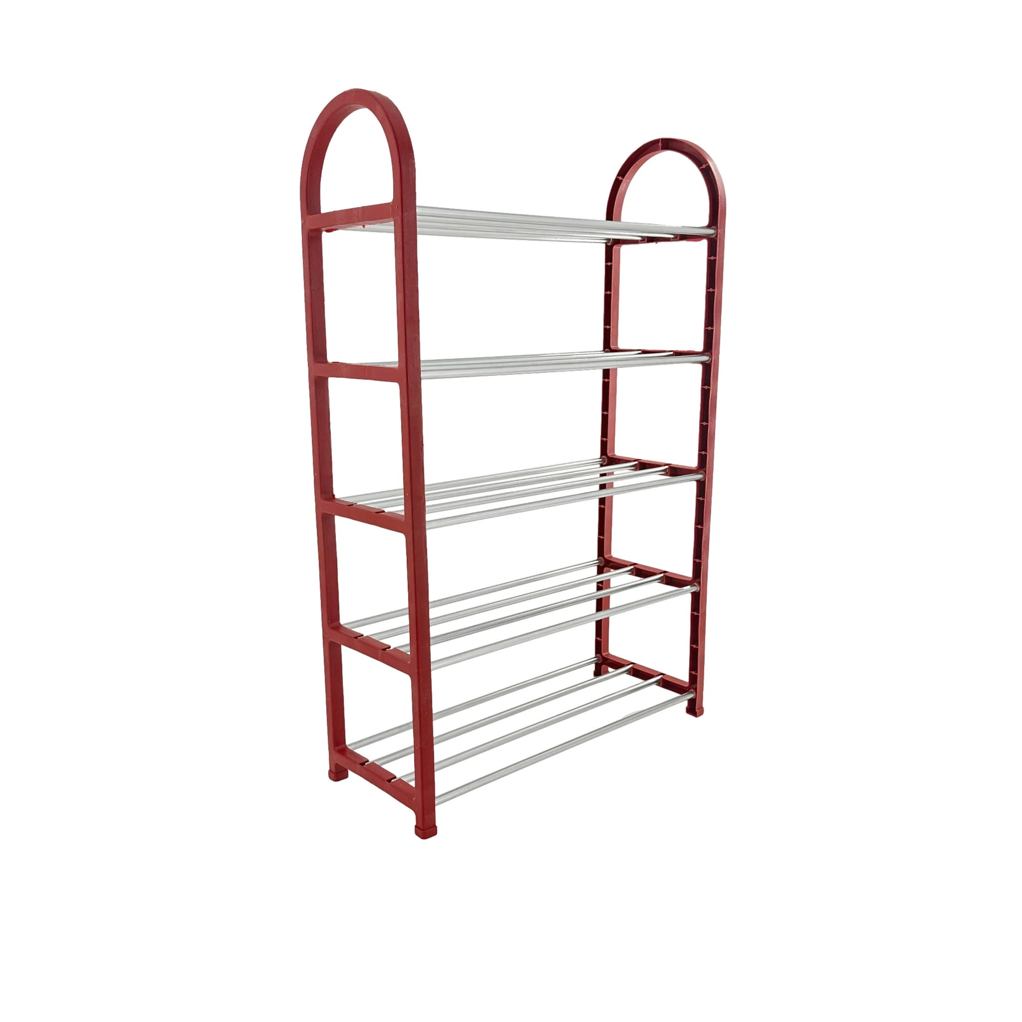4 Tier Multifunctional Home Shoe Organizer Storage Shelf Foldable Plastic Metal Tube Shoe Rack Cabinet