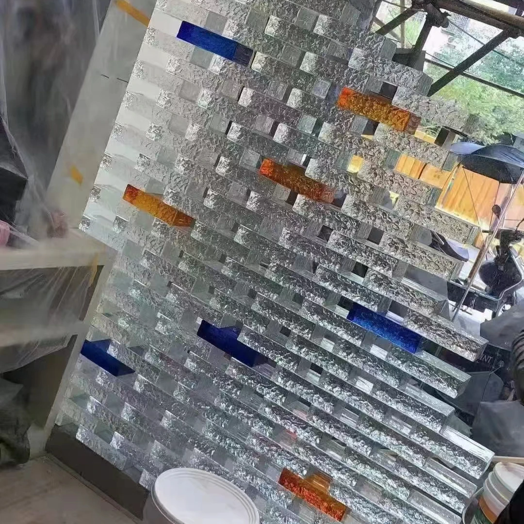 200*100*50mm colored solid crystal glass bricks for wall building decoration glass blocks home hotel partition
