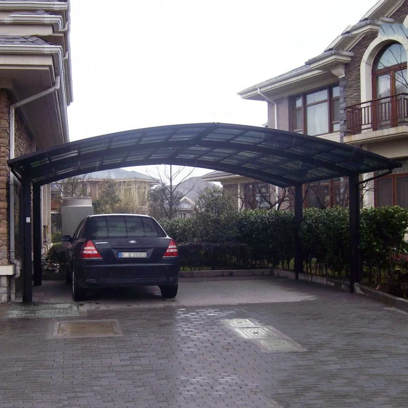 New Style custom made polycarbonate roof outdoor strong wind aluminum grey carport with High Snow Load