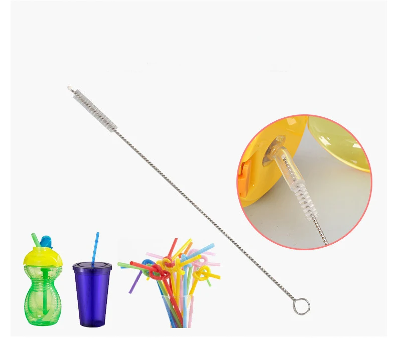 High Quality Flexible Straw Brush Nylon Flectional Glass Drinking Stainless Steel Brush Pipe Cleaner Tube Brush to Clean Straw