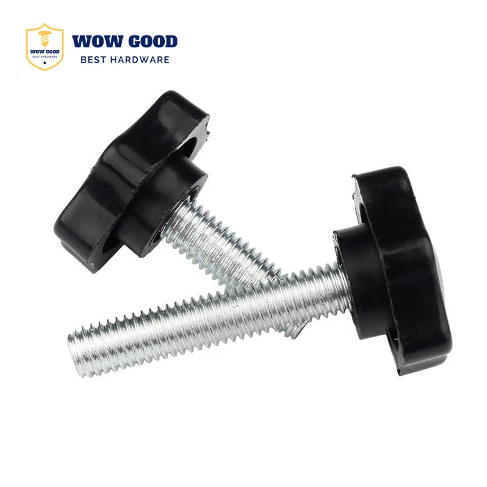 Black Carbon Steel Threaded Knurled Thumbscrew Screws Thumb Screw