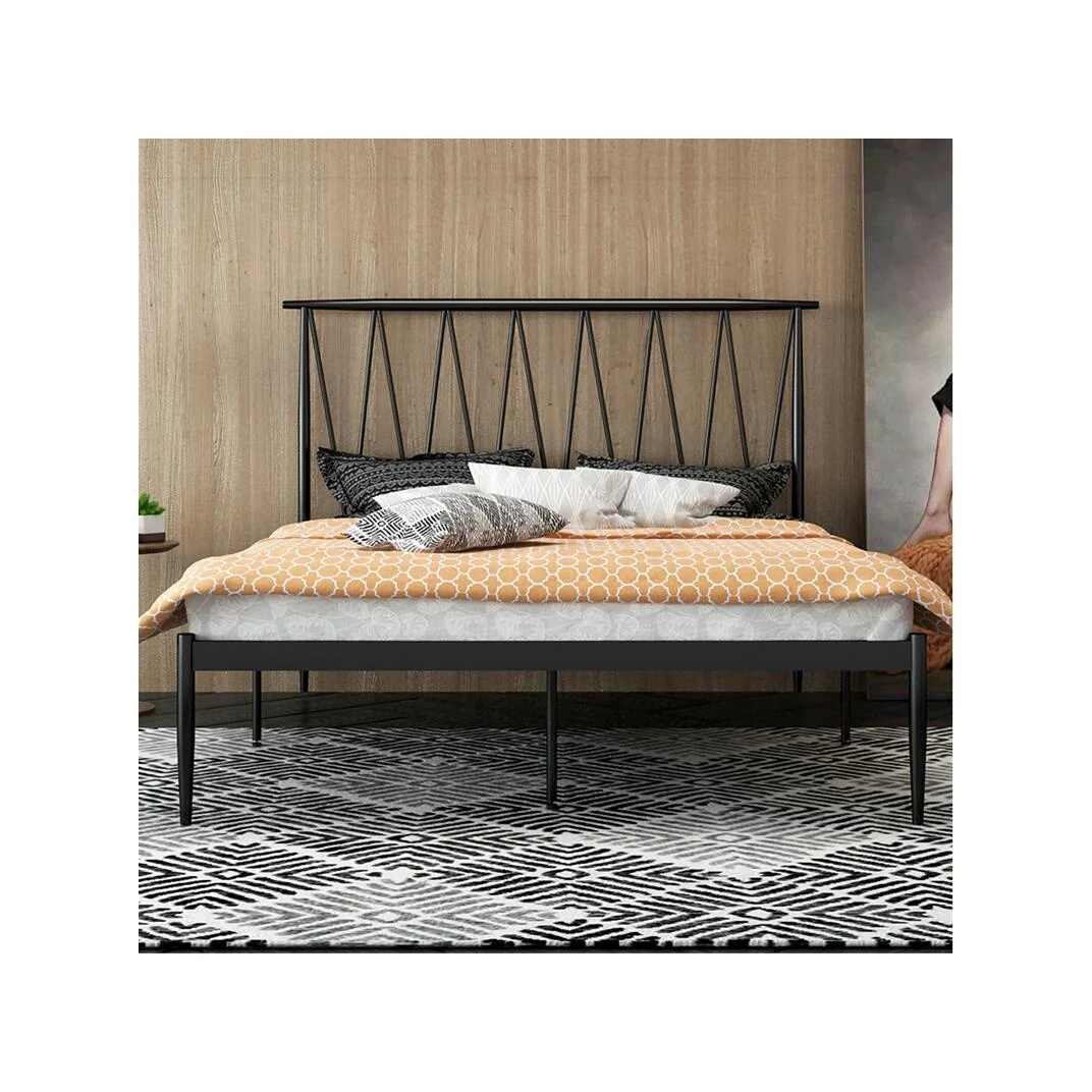 Изысканная конструкция, современная простая металлическая рамка для кровати для взрослых, мебель для дома, отеля, квартиры, спальни