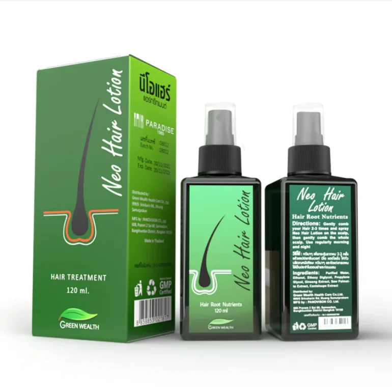 Baldness Treatment Green Wealth  Neo Hair Lotion 120ml Hair Care Original Made In Thailand Hair Growth Oil