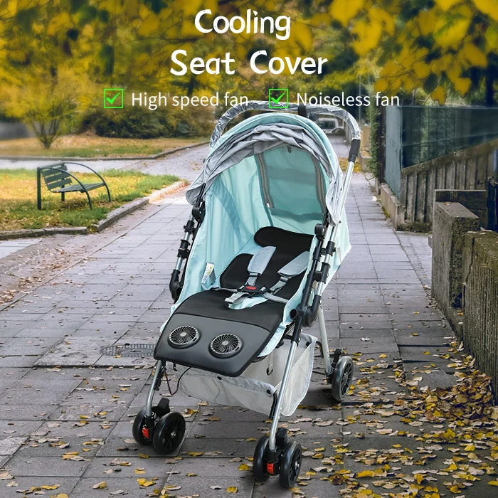 Anjuny Baby Seat Liner Ice Silk Infant Stroller Cooling Mat Breathable Seat Pad Anti- Slip Seat Cooler Summer Cushion