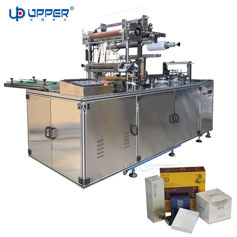 Perfume box 3d film wrapping machine UPPER automatic cigarette cellophane bopp film over wrapping machine