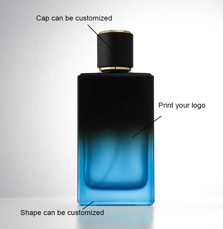 Empty Man Cologne Bottles Wholesale Luxury 30ml 50ml 100ml Square Custom Perfume Bottle