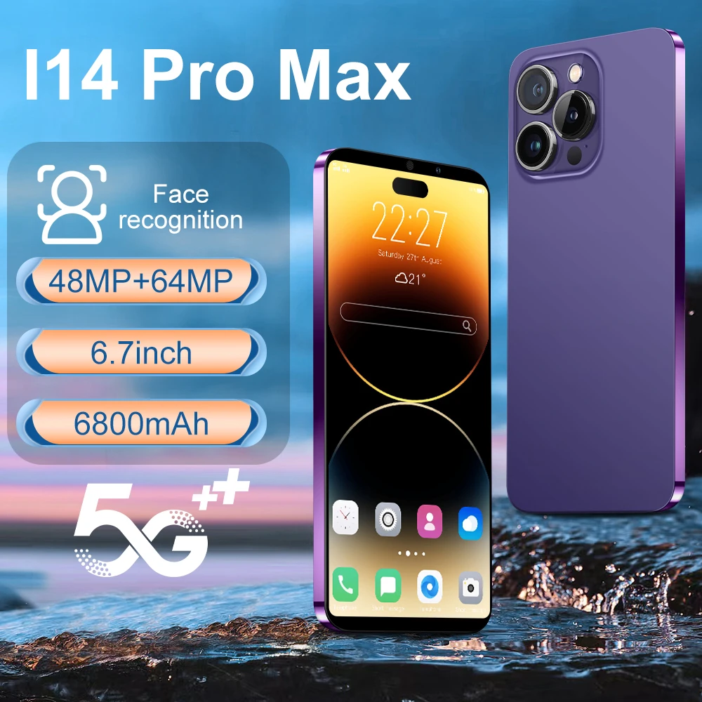 Factory Price Original I 14 PRO MAX  6.7 inch 16GB+512GB Large memory Smartphones Unlocked Beauty Android Mobile Phones