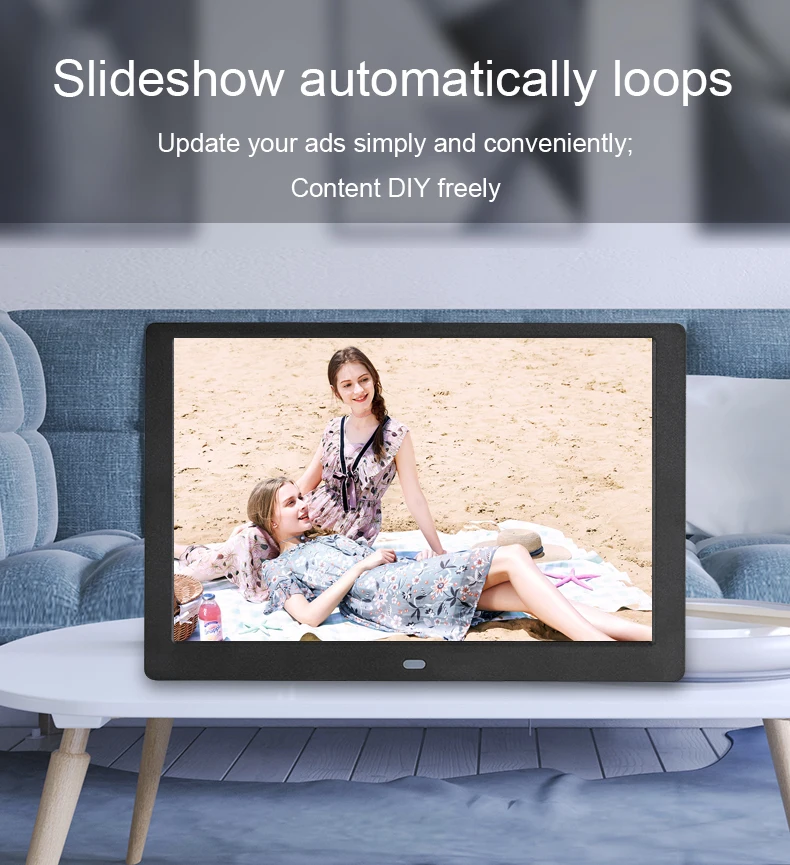 Support SD&USB Digital Photo Frame, 13-inch Digital Photo Frame with 1080P Video/Music/slideshow/Photo Deletion