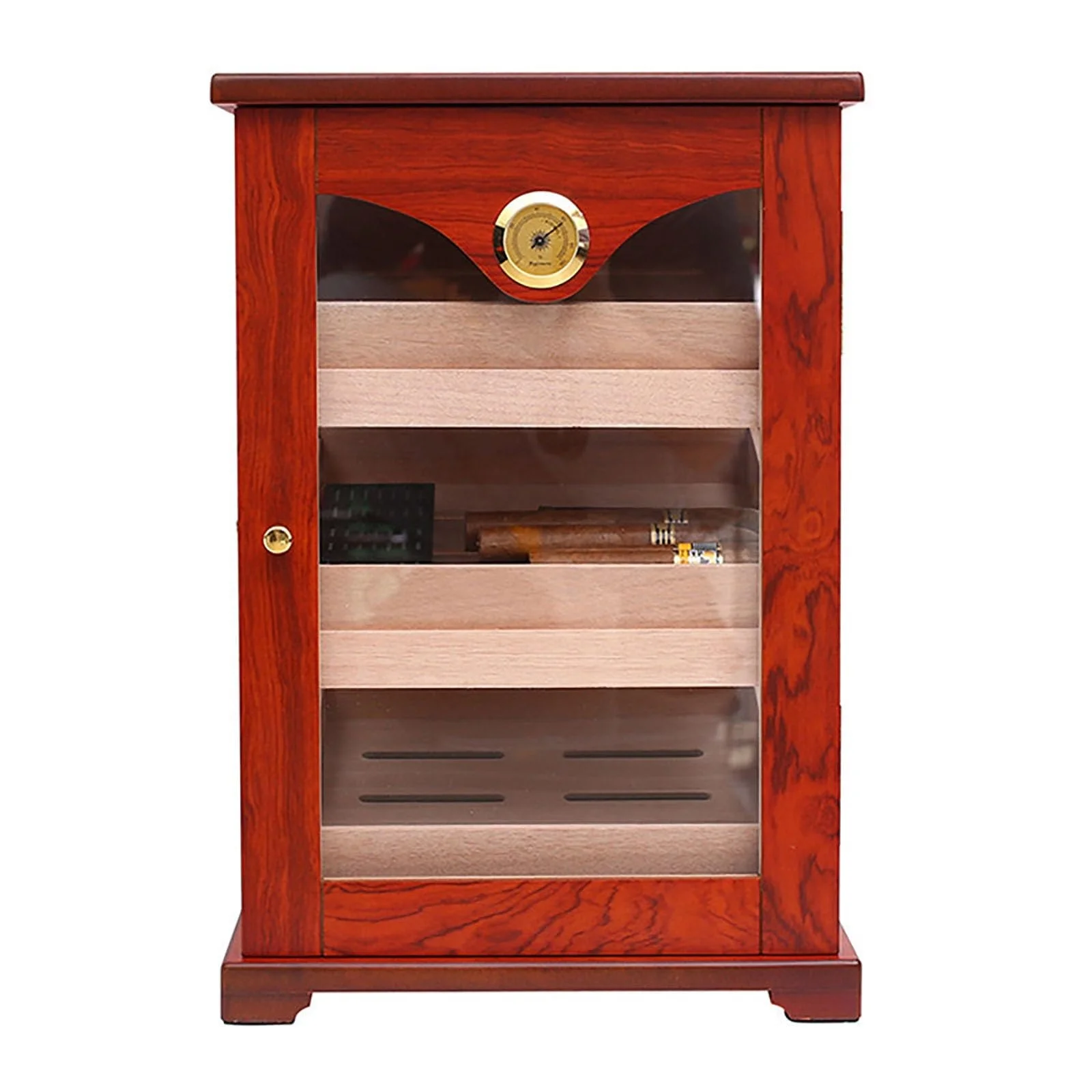 Custom 3 layers Humiodr Cabinet Luxury Natural Cedar Wood Cigar Storage Box Cigar Humidifier Hygrometer Cigar Humidor Cabinet
