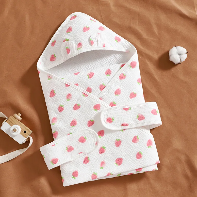 Toddler four layers pattern Blanket Bath Towel for Kids hoodie Blanket Newborn Towel Hoodie Swaddle Blankets With Cap For Kids