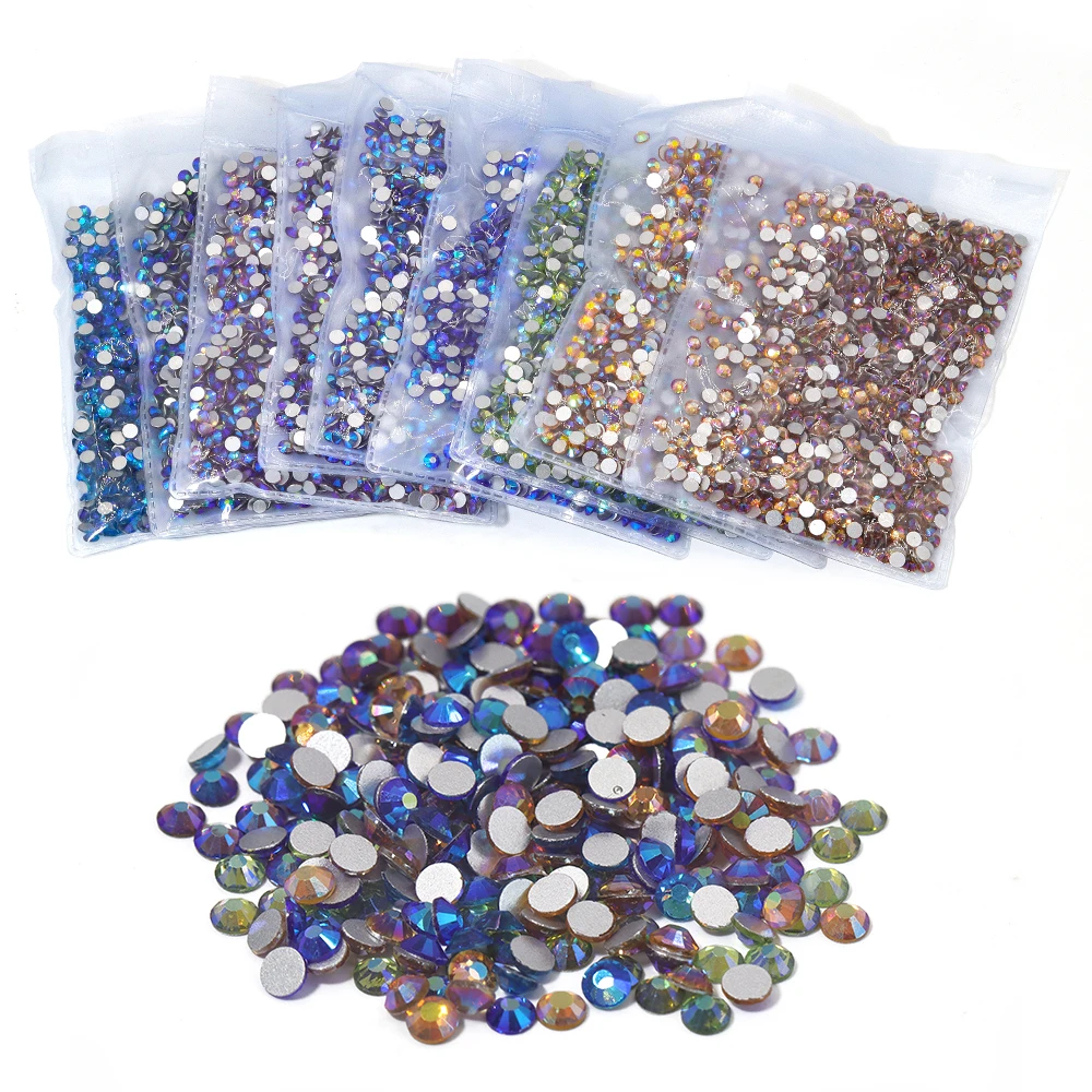 Bling Crystal High Quality Glass Nail Art Crystal Diamond Shaped Flat Foil Back Rhinestone