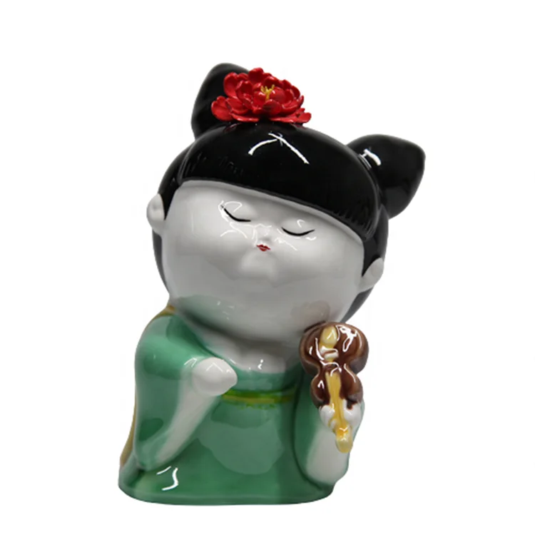 Prezzie Chinese style retro decorative abstract statue jewelry Tang DIY ladies ceramic porcelain ornaments