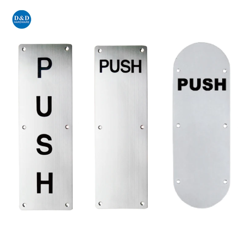 Customized Design Stainless Steel Hotel Public Area Door Plate Square Corner Push Plate