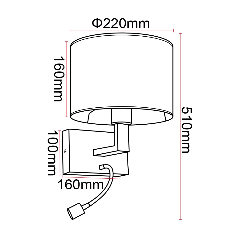 New hotel bedside LED wall light modern simple spotlight Fabric wall lamp