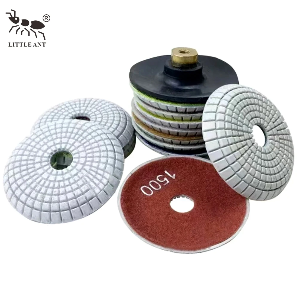 LITTLE ANT Diamond Buffing Pads Granite Marble Polishing 100mm Convex Concave Stone Curving Inward 4 Inch Bowl