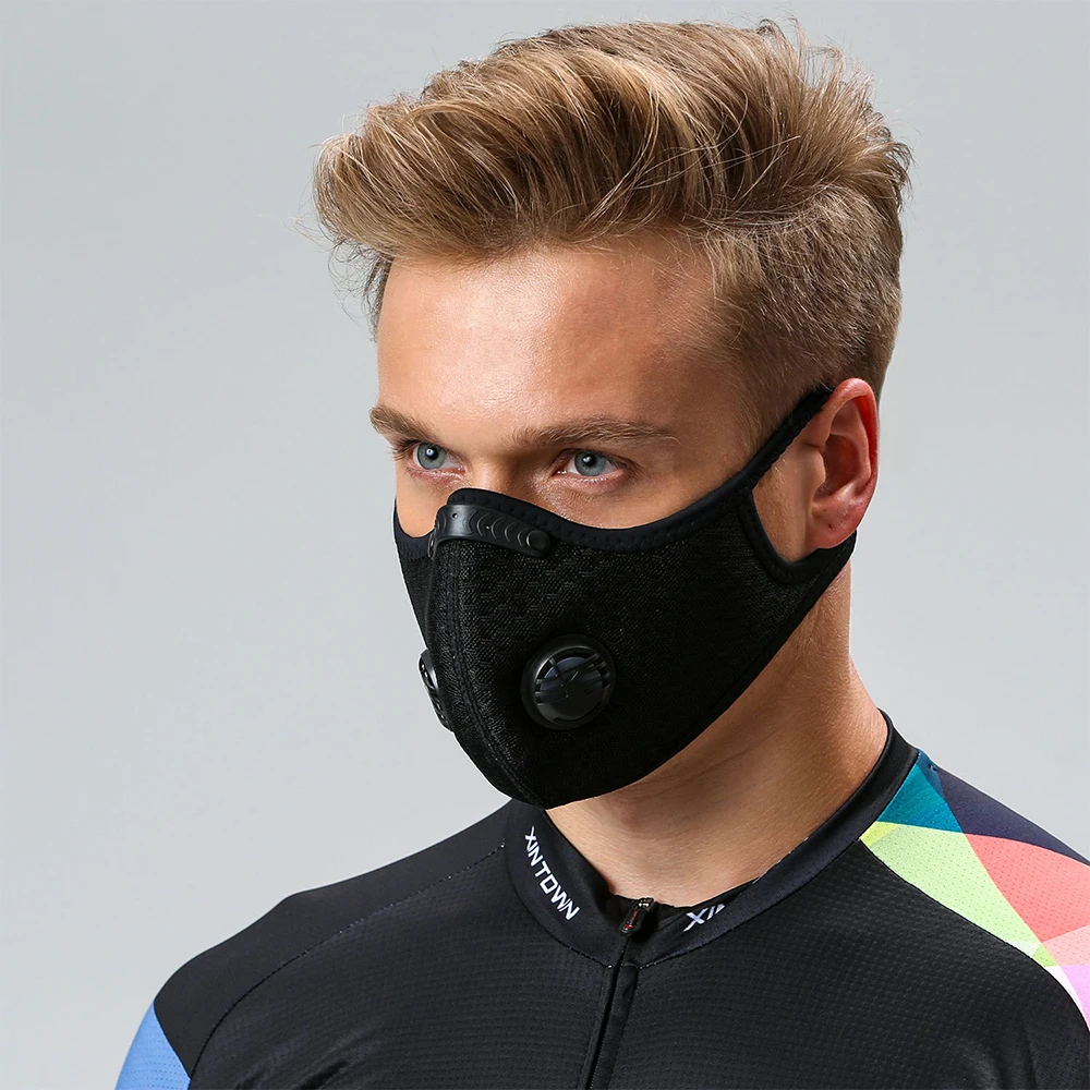  Спортивная моющаяся хлопковая маска для лица TENNEIGHT Pm 2 5 с фильтром из активированного угля бега тренировок