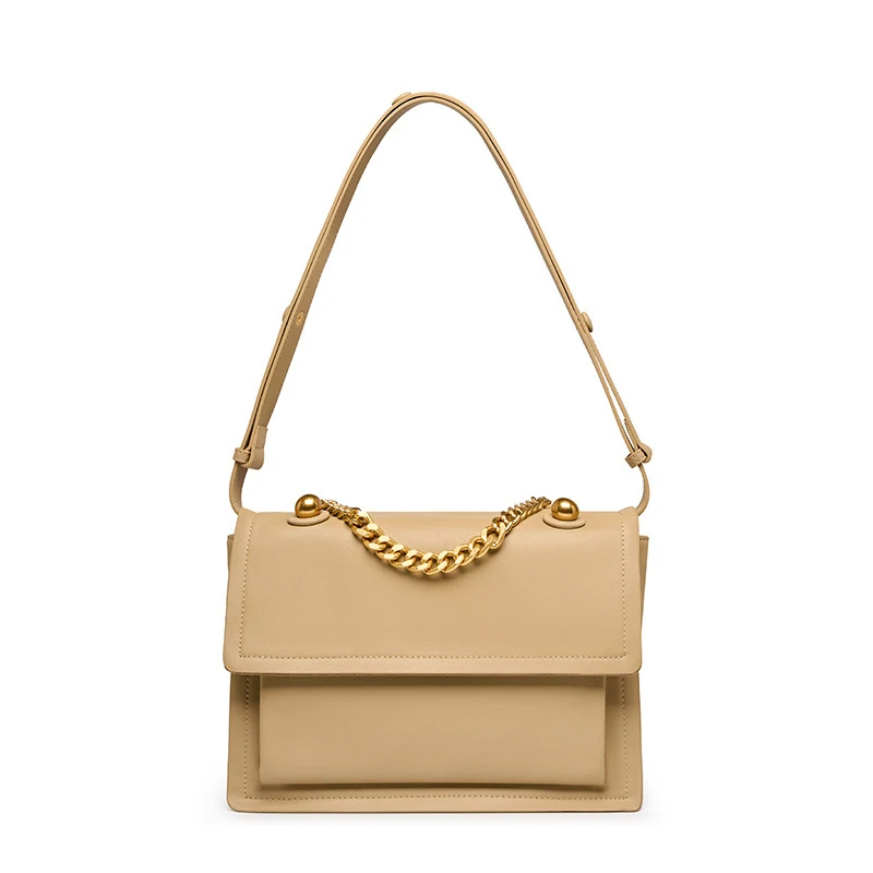 Customized ladies leather handbags genuine leather large capacity daily handbags fashion simple design leather bags