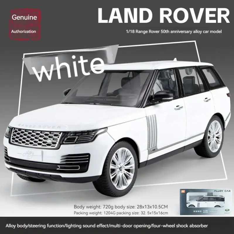 Diecast Alloy Model Car 1:18  Land Rover Range Rover 50 anniversary sound and light metal vehicle model display collection car