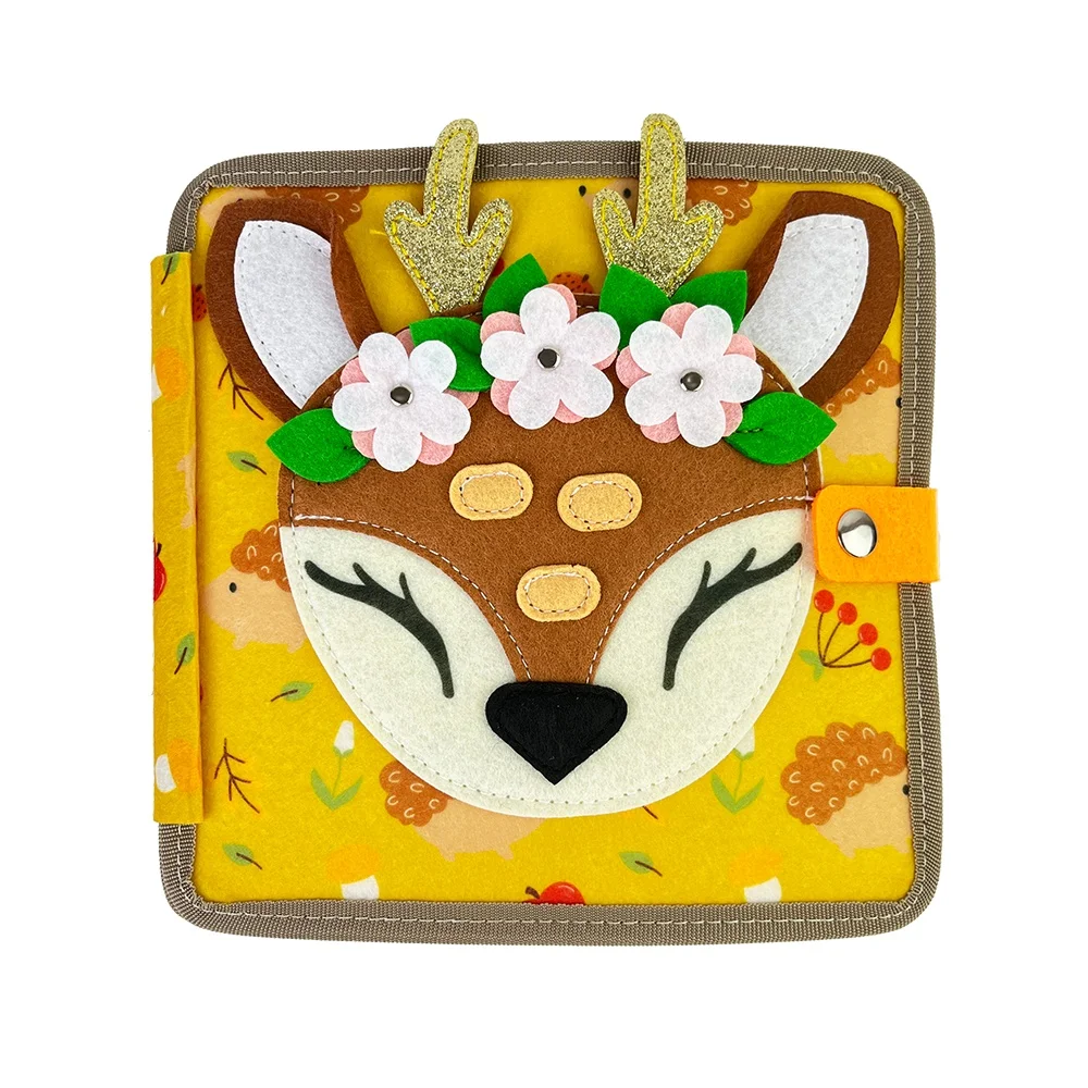 New Arrival Early Education Toys NF12 Deer Quiet Busy Book Sensory Activity Quiet Book for Toddlers 1 2 3 4 5 6 years