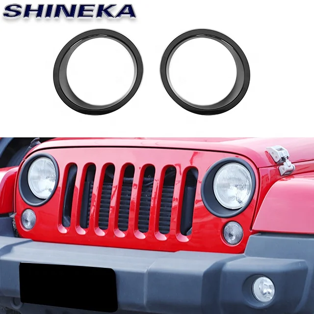 Car Decorative Accessories Front Headlight Lamp Cover Trim for Jeep Wrangler JK 2007-2017
