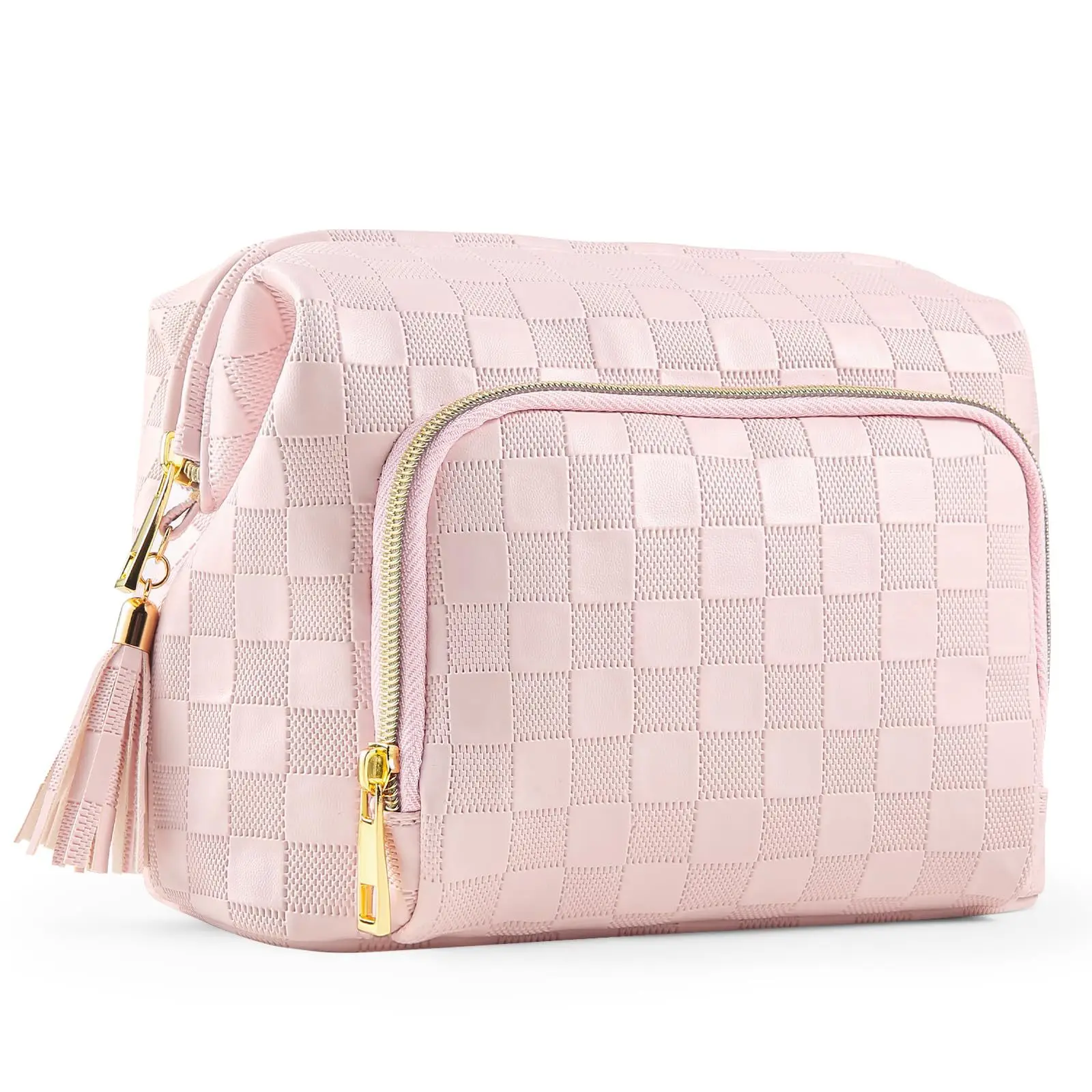 2024 New PU Leather Travel Makeup Organizer Large Capacity Cosmetic Pouch Toiletry make up Bag for Travel