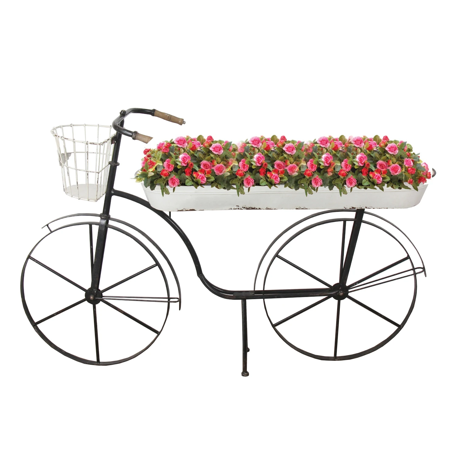 HYKING Antique Metal Bicycle Plant Planter Stand Decorative Garden Ornaments