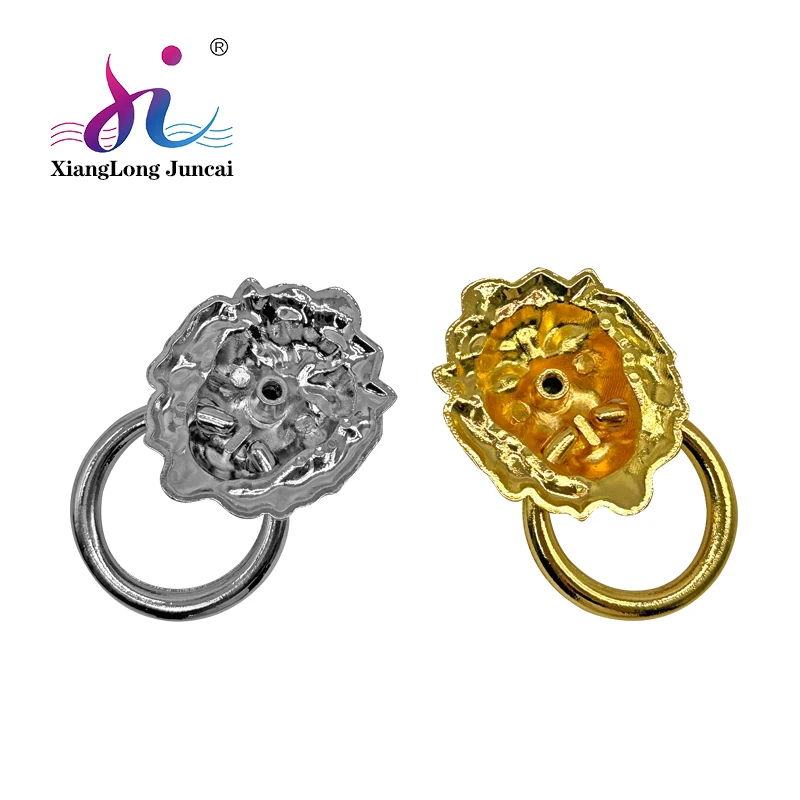 New  zinc alloy antique lion head handle for drawer wine box packaging box handle decoration pull ring
