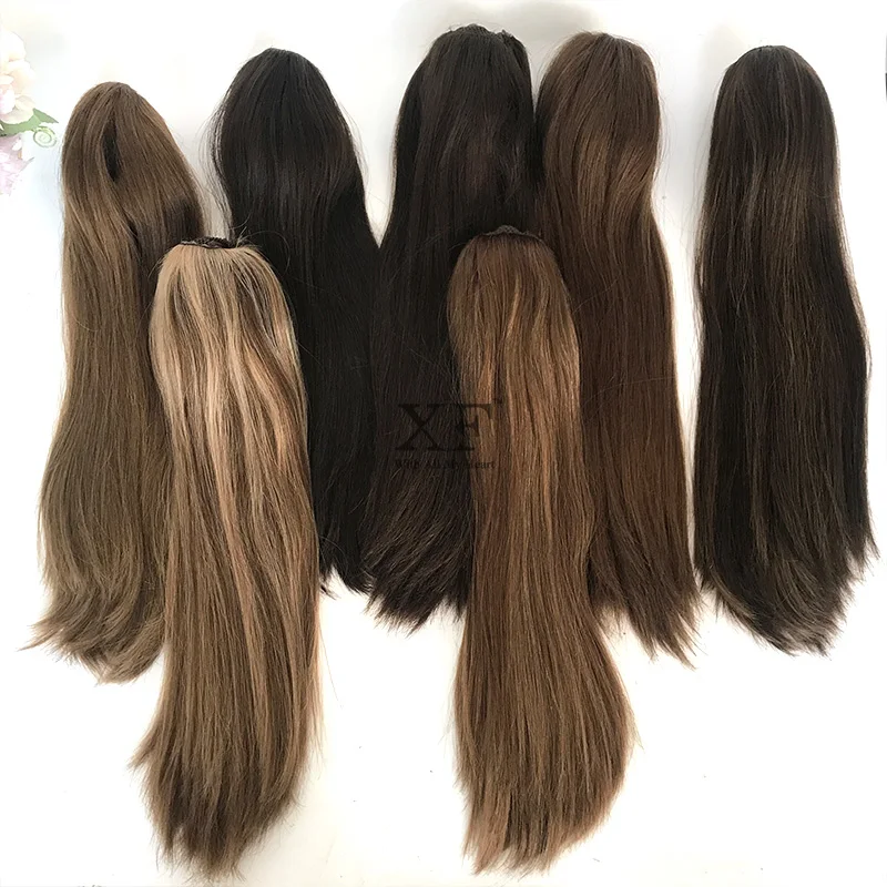
Fast Delivery 100% European Hair Pony Tail Clips Soft Human Hair Coucou Clips For Women 