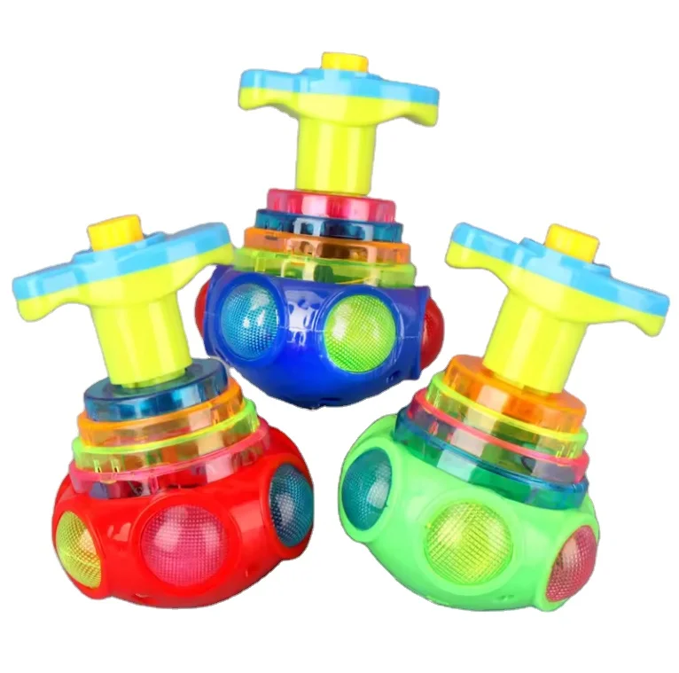 Custom Mini Light Up Spinning Top Luminous Toy Light Music Spinning Top Toy Boy Girl